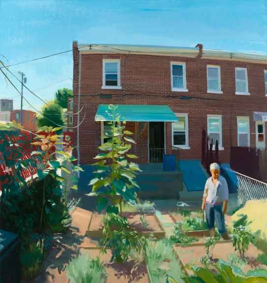 Jan&#39;s Garden In July, 68&quot; x 64&quot;, Oil On Canvas