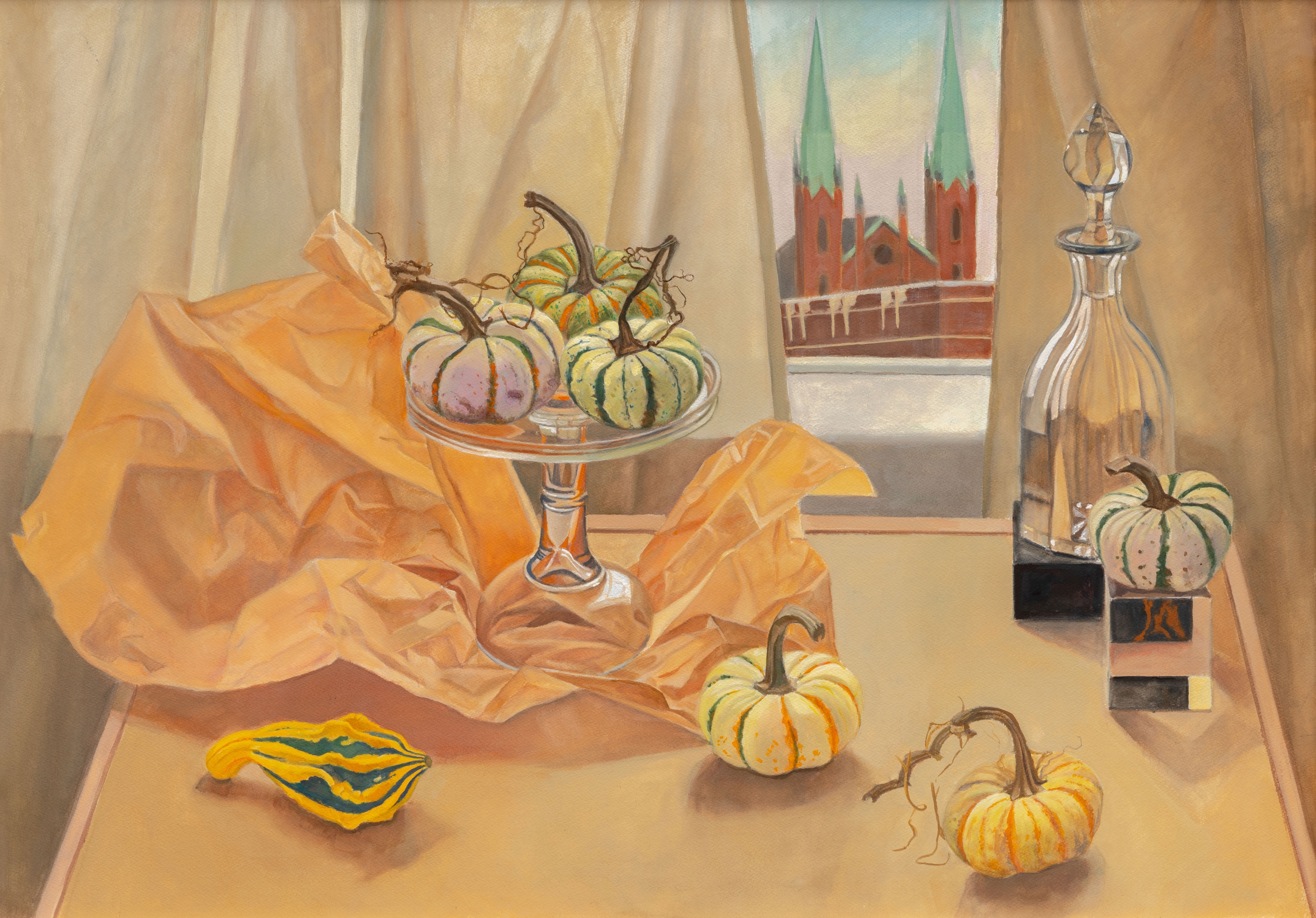 Party Of Gourds, 29.5&amp;quot; x 41&amp;quot;, Gouache On Paper