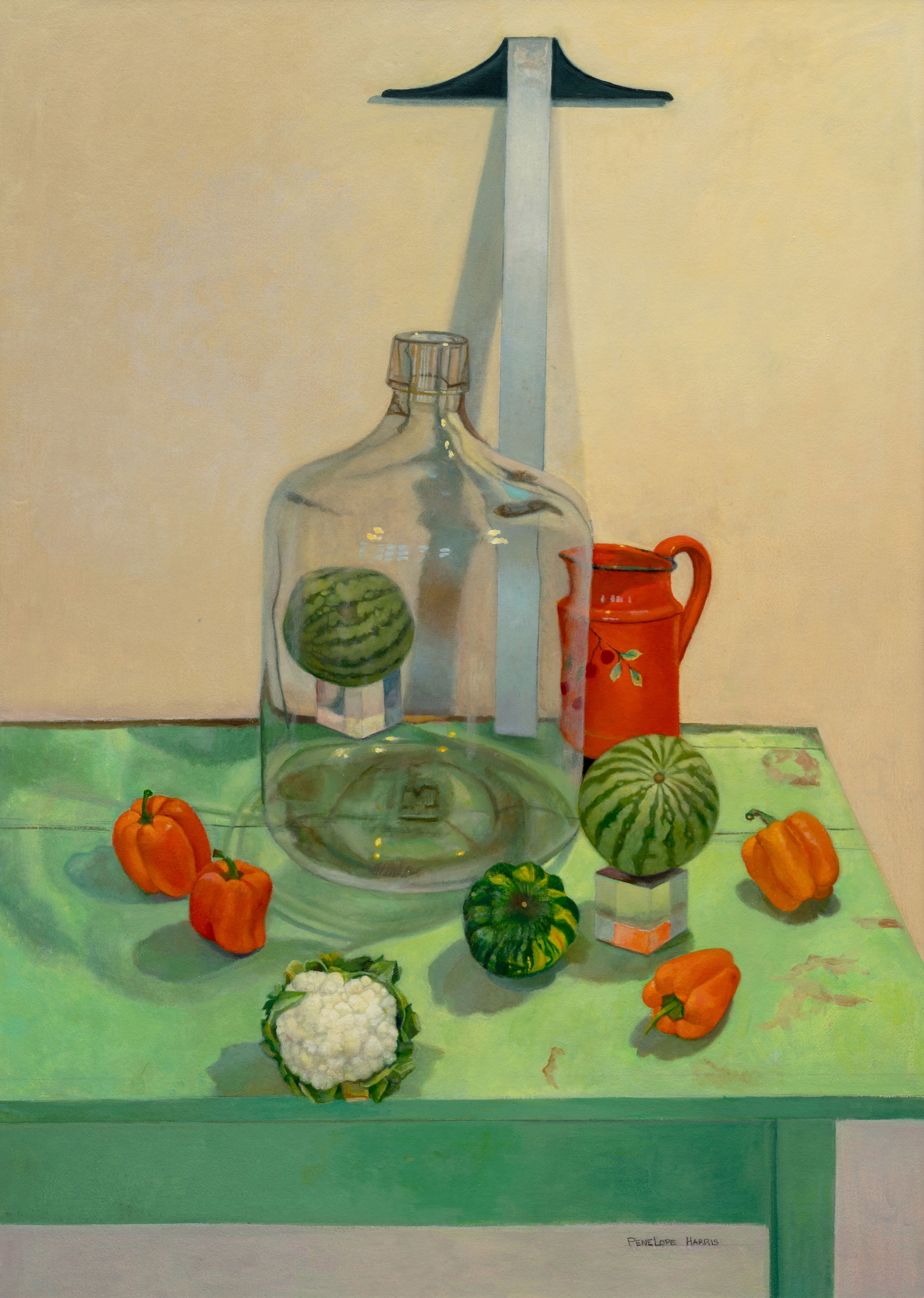 Melon High, 55.5&amp;quot; x 39.5&amp;quot;, Oil On Paper Mounted On Board